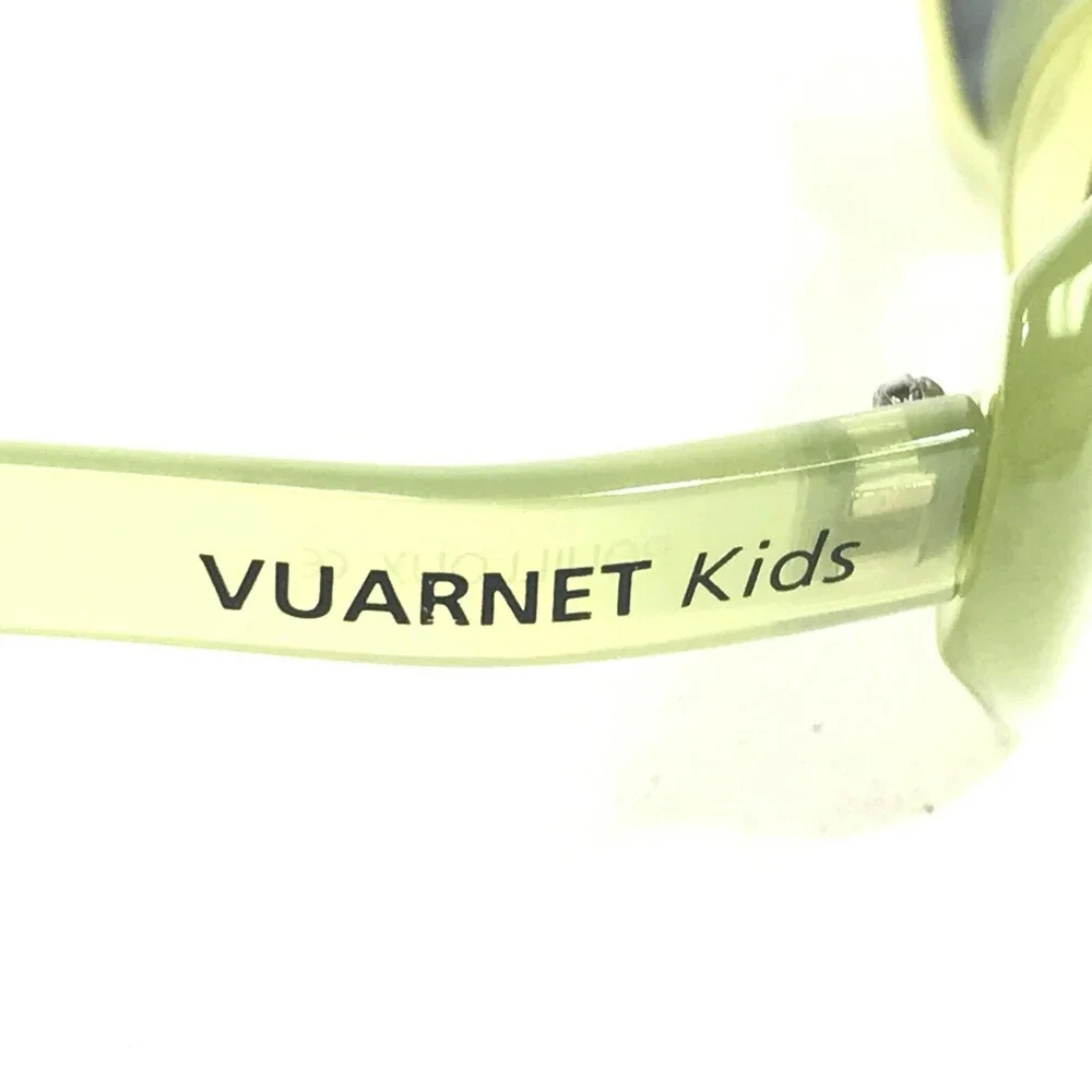 Vaurnet Kids Sunglasses POUILLOUX B600 Clear Green Round Frames with Blue Lenses